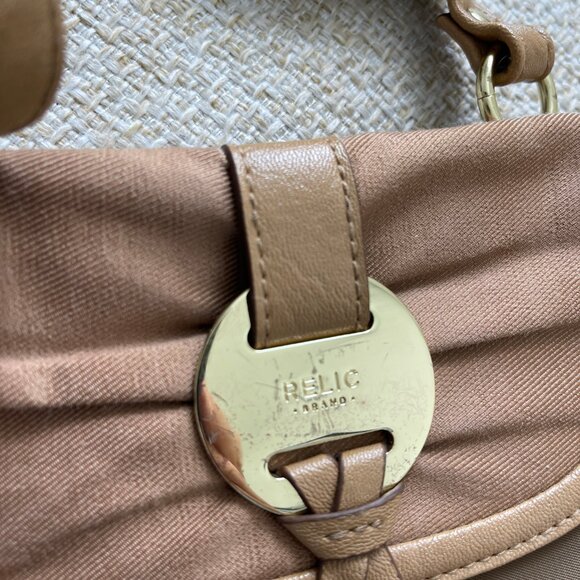 RELIC crossbody bag Brown canvas/ leather bag Women's shoulder bags - Picture 8 of 8
